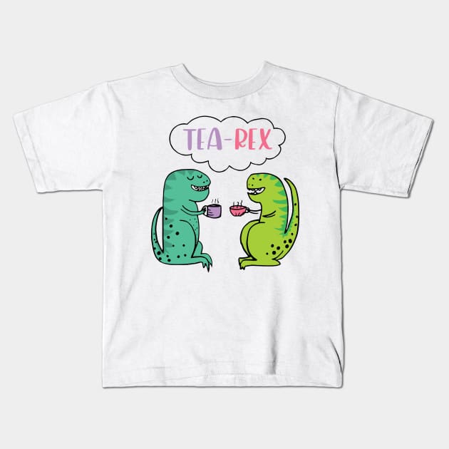 Tea-Rex Kids T-Shirt by SWON Design